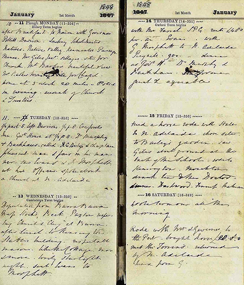 Personal diary of Bishop Augustus Short, January 1848