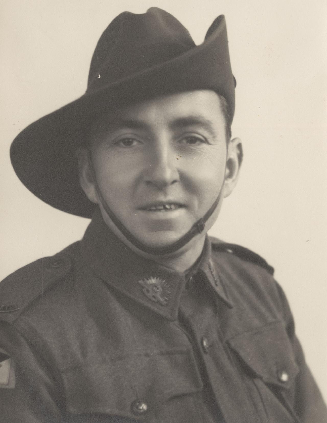 Keith Allan in his Australian Army uniform with slouch hat [clrcri22543752.jpg]
