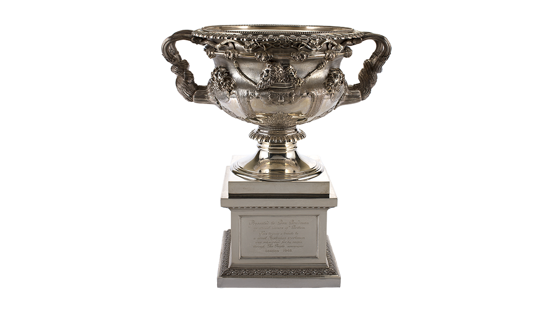 Silver trophy presented to Don Bradman in 1948 [PRG 682/8/50/1]