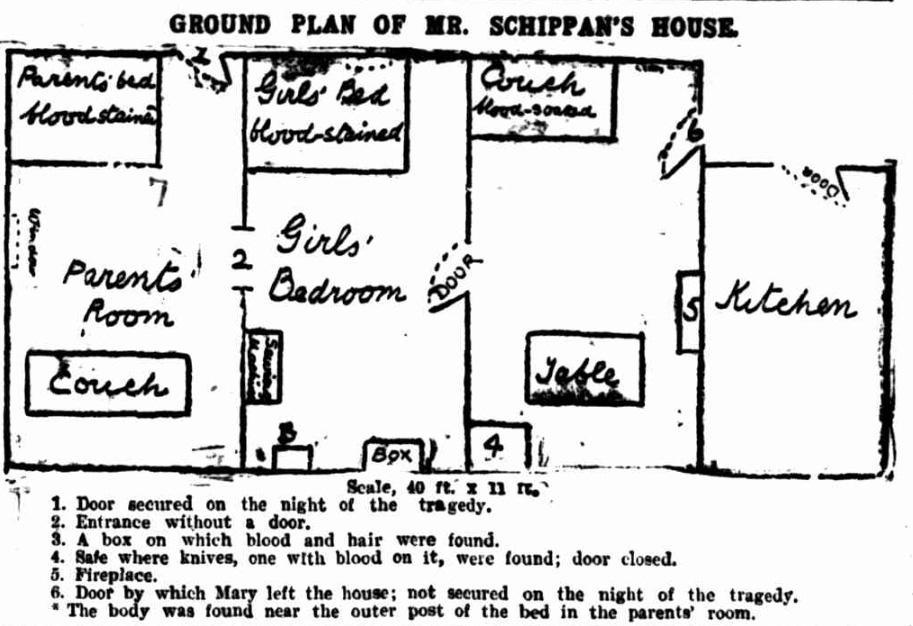 Ground plan of the Schippan family home, published in the Adelaide Observer newspaper in 1902.