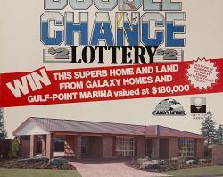 Grand prize in the SA Double Chance Lottery is a house and land package at North Point Marina. Poster, 1987.