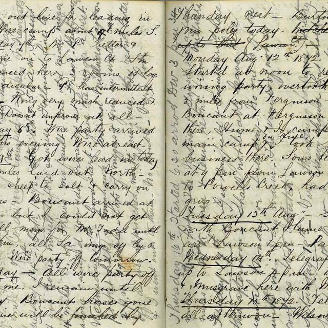 Page from an original diary kept by Charlie Johnstone on the Overland Telegraph Line [D 7265]